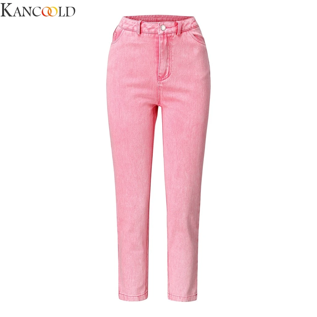KANCOOLD женские розовые джинсы с высокой талией для женщин, модные женские повседневные обтягивающие брюки, джинсы с эффектом пуш-ап, узкие брюки размера плюс