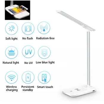 

SOONHUA LED Desk Table Lamp Phone Charger Qi Wireless Charger USB Charging Phone Charger 5W 5V 1A Free Shipping