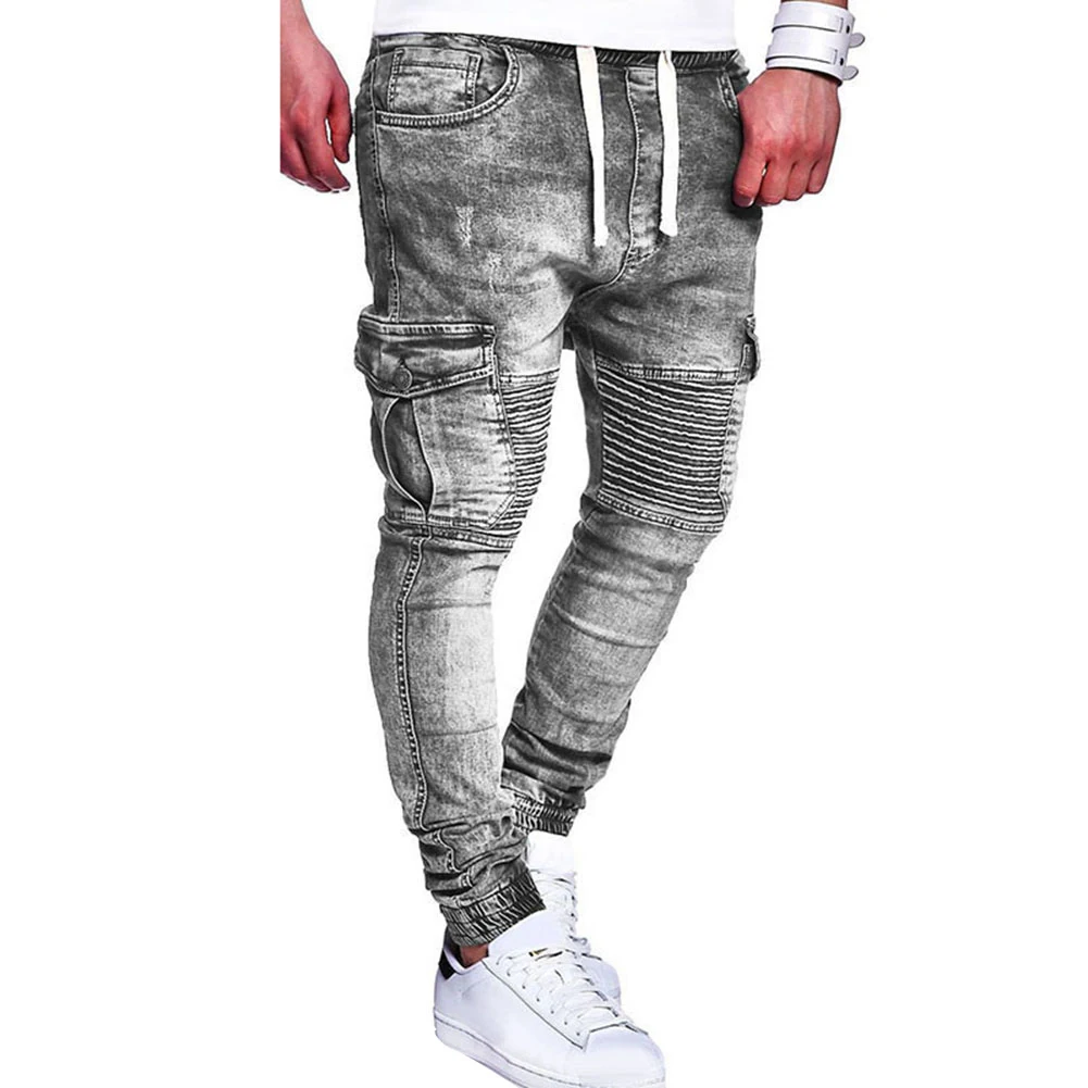 3 вида стилей мужские эластичные рваные обтягивающие байкерские джинсы с вышивкой и принтом рваные джинсы с заклепками Поцарапанные