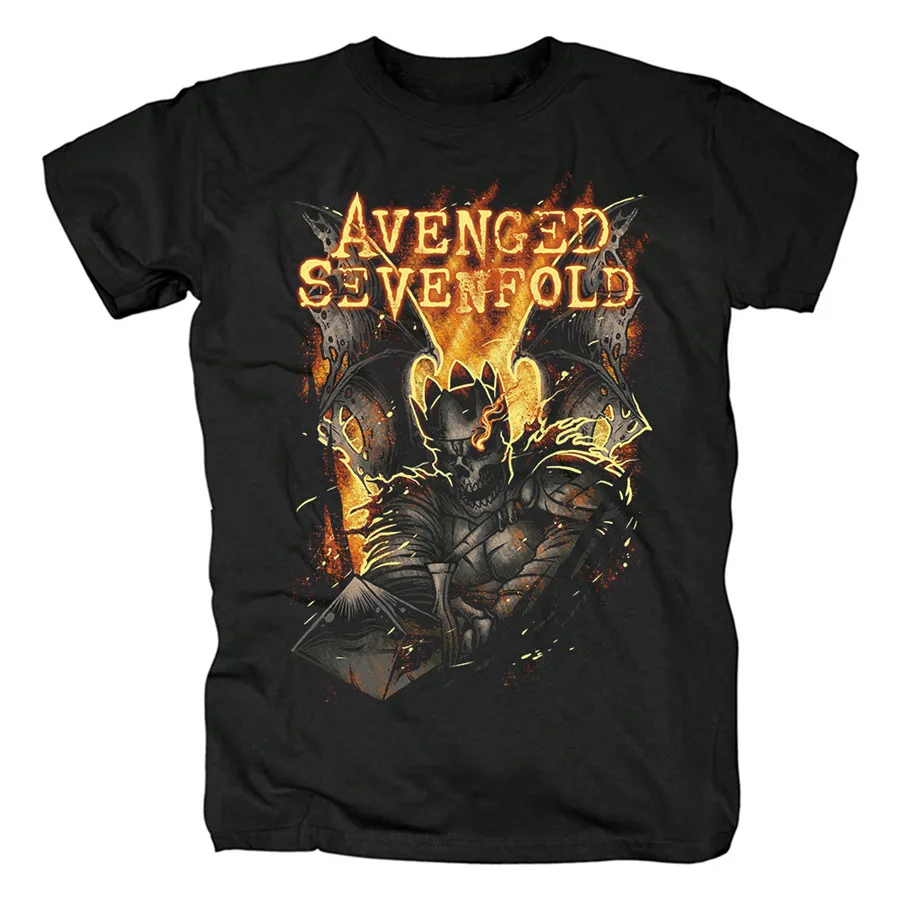 17 дизайн демон иллюстрация Avenged Sevenfold A7X роковая футболка панк, хард-рок тяжелый металлический череп кости дьявол подростков