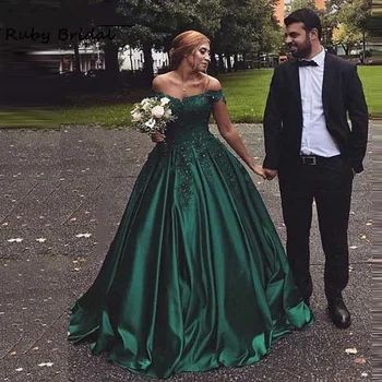

2020 Floor Length Formal Dress Robe De Soiree Elegant Green Satin Evening Dresses Ball Gown Lace Sweetheart Evening Gowns