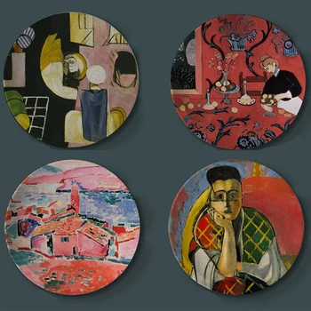 

Sales Henri Matisse Painting Decorative Plates Ceramic Home Artistic Dish Hotel Background Display Abstract Oil Painting Plate