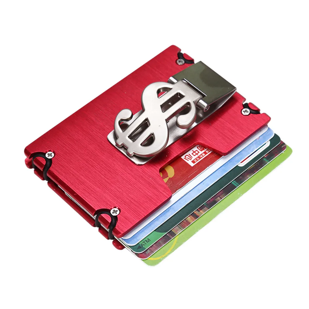 Red Women Men ID Credit Card Protector Wallet Card Holder Package Box 7.25 - Цвет: Red