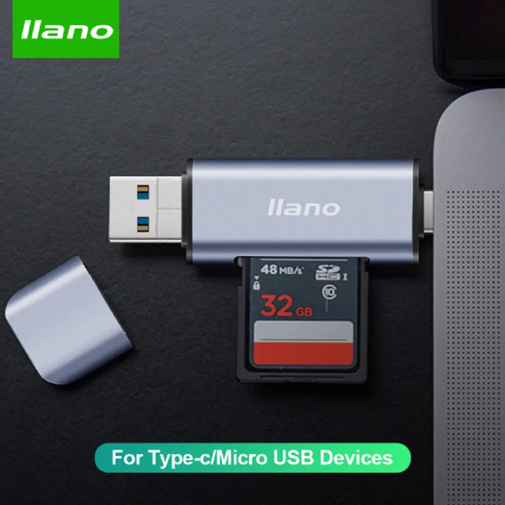 

LLANO USB 3.0 Multi Smart Memory Card Reader SD/TF/Micro SD OTG Type c/Micro USB Adapter for Mac/Android/PC/Phone/Laptop/Camera