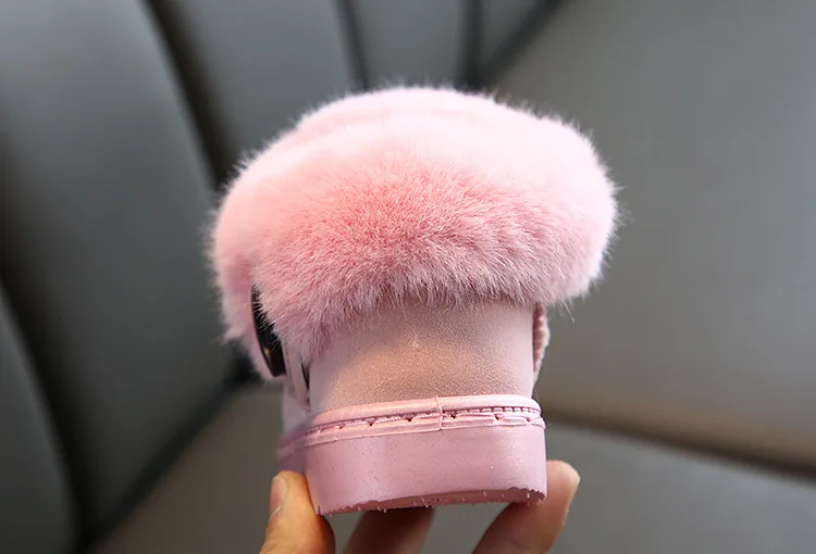 Winter Girls Snow Boots Infant Toddler Plush Boots Outdoor Warm Non-slip Baby Boots Soft Bottom Kids Cotton shoes