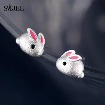 

SMJEL Cute Rabbit Earrings Small Fashion mini Jewelry Women Animal Bunny Rabbit Stud Earring Kid New year Gifts Accessories