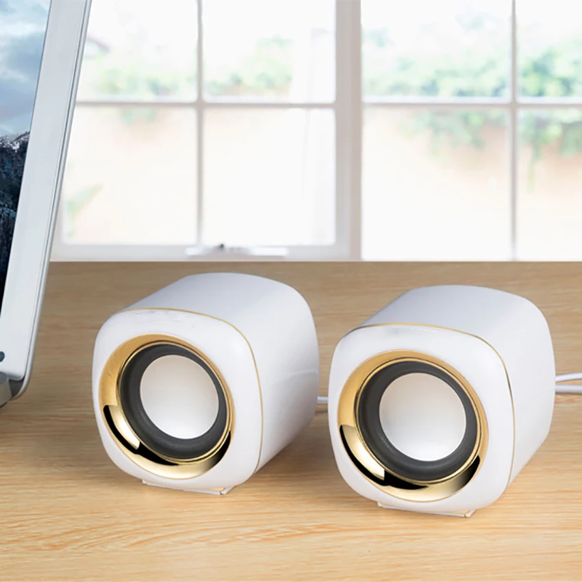 

PC Computer Speakers with Diaphragm USB Powered Wired Stereo Speakers with 3.5mm Input for PC /Tablets/ Desktop / Laptop