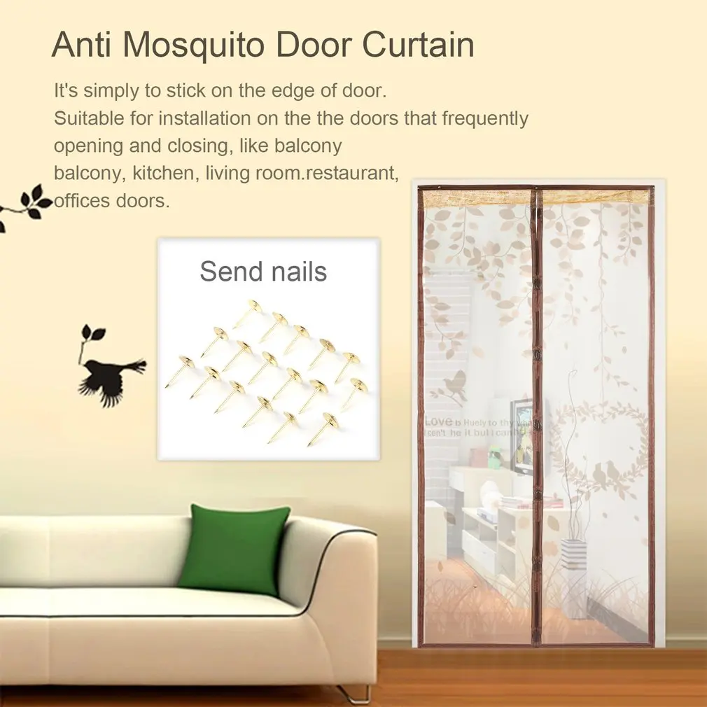 Summer Magnetic Fly Bug Anti Insect Mosquito Screen Clear Mesh Self-closed Soft Yarn Door Tulle Door Curtain Convenient