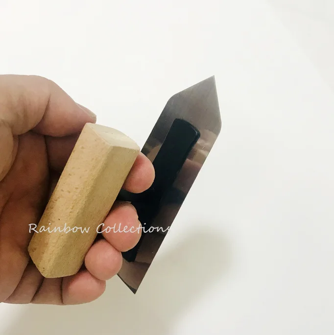12*4.3cm Small Elasticity Stainless Steel Corner Trowel Wall Shovel Putty Cement Finishing Tool Paint Decoration Construction