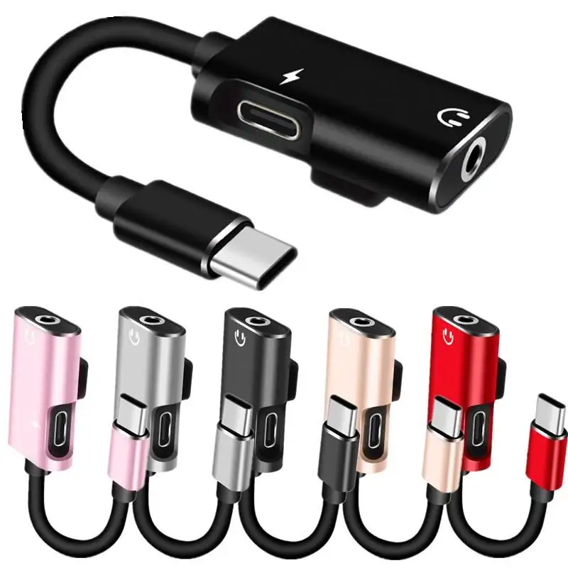 2 в 1 переходник для наушников с разъемом Aux и USB Type C на 3 5 мм|Аксессуары наушников| |