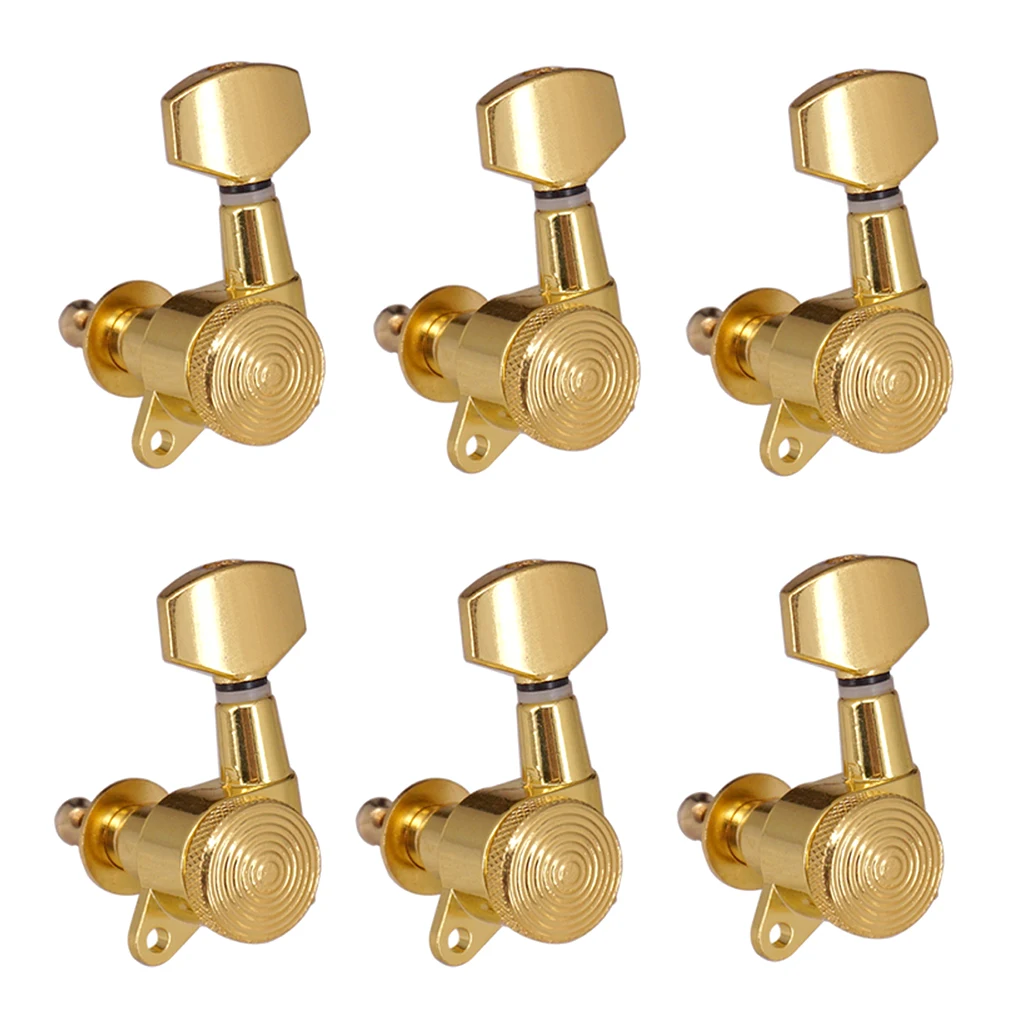 6Pcs Left Tuning Machines Tuners Lock String for Acoustic Folk Guitar Accessory Luthier Supply Golden | Спорт и развлечения