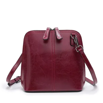 

Fashion Solid Oil Wax Cowhide Split Leather Shell Crossbody Bags for Women Shoulder Bag Women Purse