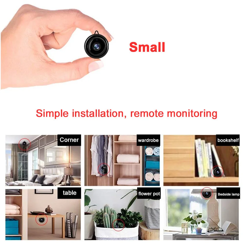 Mini Wifi IP Camera HD 720P Wireless Indoor Camera Nightvision Two Way Audio Motion Detection Baby Monitor V380