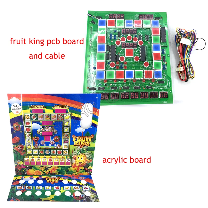 US $763.04 10 set Mario Slot Game Fruit King PCB Circuit Motherboard Led With Acrylic Cables Kit Popular Coin operated Casino Video