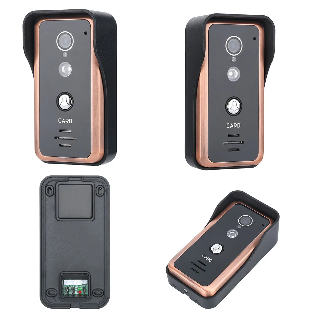 Проводной 7 дюймов видео-телефон двери видео домофон Системы 1 монитором и 1 RFID Камера+ Нержавеющая сталь для электронного дверного замка
