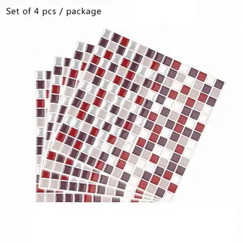 

3D Self Adhesive Grid Pattern Mosaic Tile Wallpaper DIY Waterproof Kitchen Stickers Bathroom Kitchen Home Decor