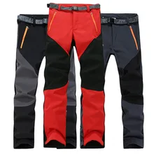 Уличные штаны для альпинизма, мужские и женские эластичные флисовые брюки, теплые ветрозащитные Толстые Мягкие штаны для альпинизма