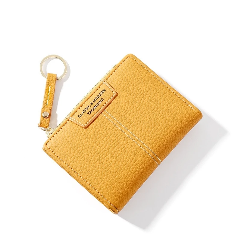 

Women's Wallet Multi-Card Keychain Coin Purse Female Korean Solid Color Short Women's Wallet