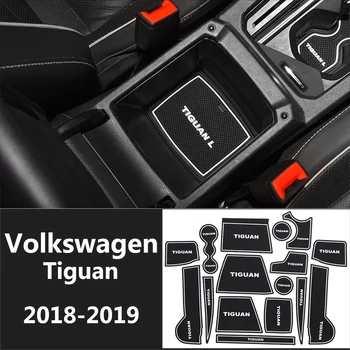

For VW Volkswagen TIguan 2017 2018 2019 Rubber Slot Pad Non-slip Cup Mats Silica Gel Anti Slip Door Groove Mat Car Styling