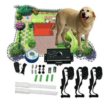 

Electronic Dog Fencing System Dog Training Device Underground Shock Collar 3 Collars Dog Electric Fence for 3 Dogs Pet Trainer