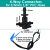 SPRYCLE 25PCS Barbed 3/5mm 1/8in Hose Straight 2-Way 4-Way Quick Connector Drip Irrigation Garden Pipe Splitter Joint Connect 5