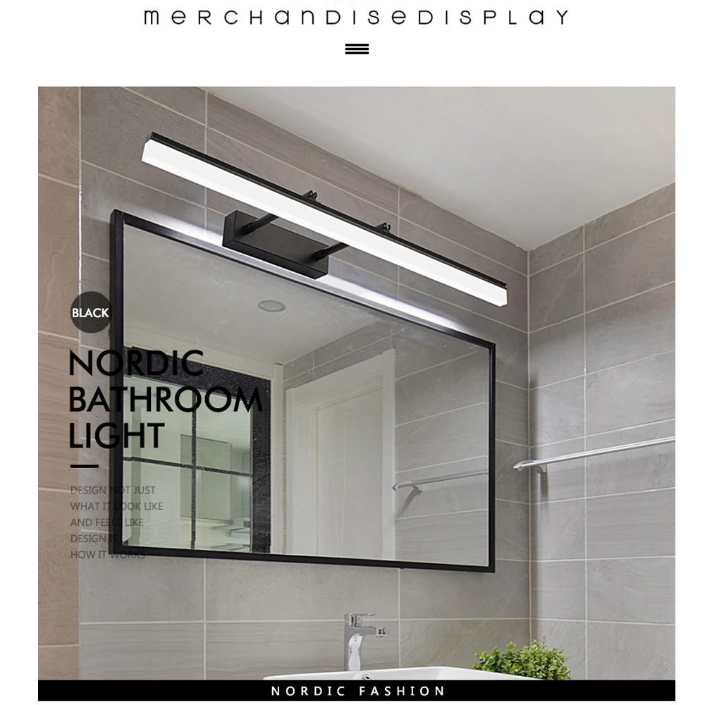 Color : Two-Color Light Solid Wood Wall Lamp LED Mirror Headlight Mirror Cabinet Light Makeup Lamp Bathroom Mirror Lamp,Bath Mirror Lamps Bathroom Vanity Lighting
