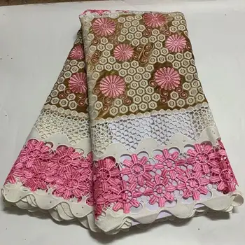 

african guipure lace fabric embroidered with stone 5yards high quality 2020 latest african cord lace net fabric for dress FT41