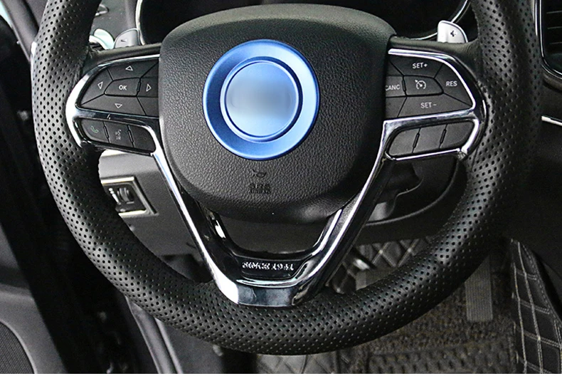 ABS хром/углеродное волокно накладка на руль наклейки для Jeep Grand Cherokee внутренние аксессуары
