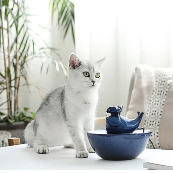 

Electric Ceramic Drinking Pet Water Dispenser Cats Dogs Drinking Bowl Automatic Fountain Dispenser Pet Feeding Water Supplies