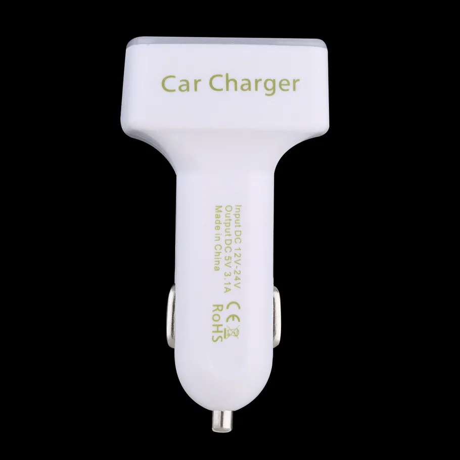 4 в 1 Авто двойной 2 порта USB зарядное устройство для iPhone USB Напряжение измеритель тока тестер 3.1A мини зарядное устройство адаптер Горячая