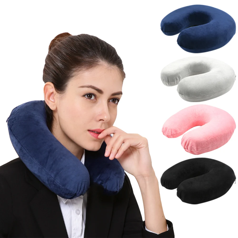 U Shape Memory Foam Travel Pillow For Airplane Neck Support Travel Neck