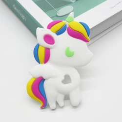 Unicorn Shape Teether Rodent Animal Teething Toys Necklace Pendant Soft Silicone Newborn Accessories Babies Stuff for Teeth