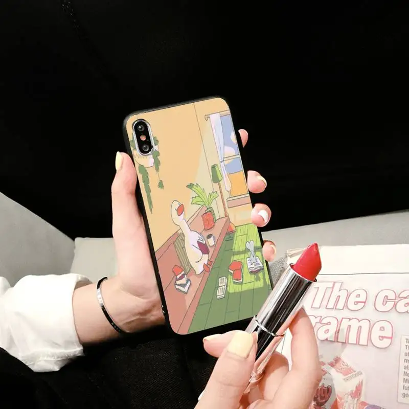 Счастливая утка Корпус под плетенную сумку чехол для телефона iphone XS 11 11Pro 5 5s SE 6 6s