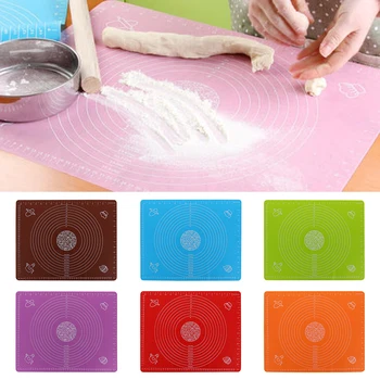 

29x26/40x30/40x50cm Non Stick Silicone Sheet Dough Fondant Rolling Mat Baking Mat Pastry Icing Bakeware Kneading Mat Pads