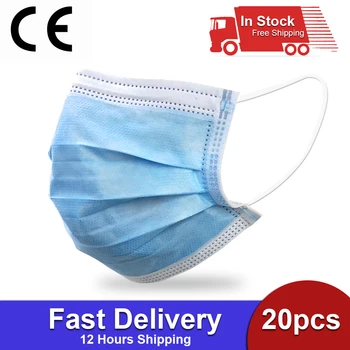 

CE 20pcs/bag Professional Medical Surgical Mask 95% Meltblown cloth filter Protective Respirator Face Mask for Doctors Surgery