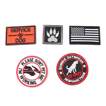 

5pcs Embroidery Badge Double Sided Pet Dog Printed DIY Apparel Hook And Loop Fastener Patches Armband ym