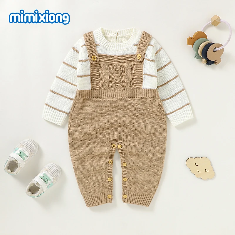 Baby Rompers Knitted Newborn Boys Girls Long Sleeve Jumpsuits Outfits Autumn Winter Casual Infant Unisex Outerwear Clothes 0-18m | Детская