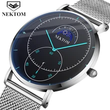 NEKTOM новые часы роскошные часы Reloj Hombre мужские часы водонепроницаемые часы с хронографом светящиеся мужские часы Saat Montre