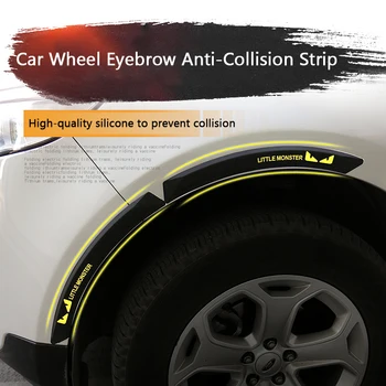 

2Pcs Car Bumper Protector Fender Flares Edge Guard Car Wheel Eyebrow Anti-collision Strip Silicone Universal Mouldings Stickers