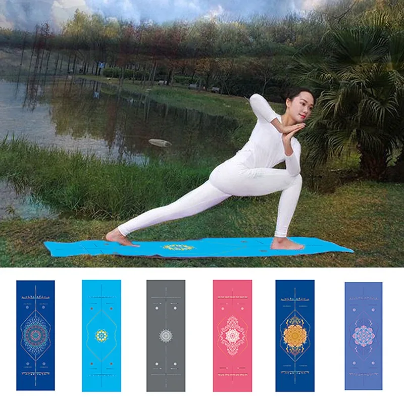 Non Slip Yoga Mat Towel Mandola Yoga Blanket Pilates Portable Microfiber Beach Exercise Mat Cover Fitness Blankets 183*63cm
