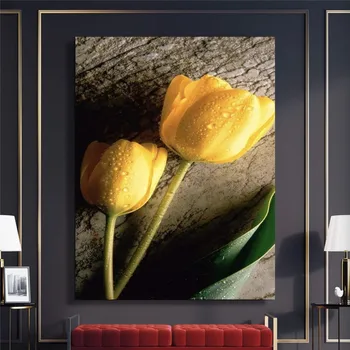 

Wall Art Canvas Painting Nice Yellow Flower Posters Canvas Prints Pictures For Wall Poster Decorative Tableau Mural Tuinposter