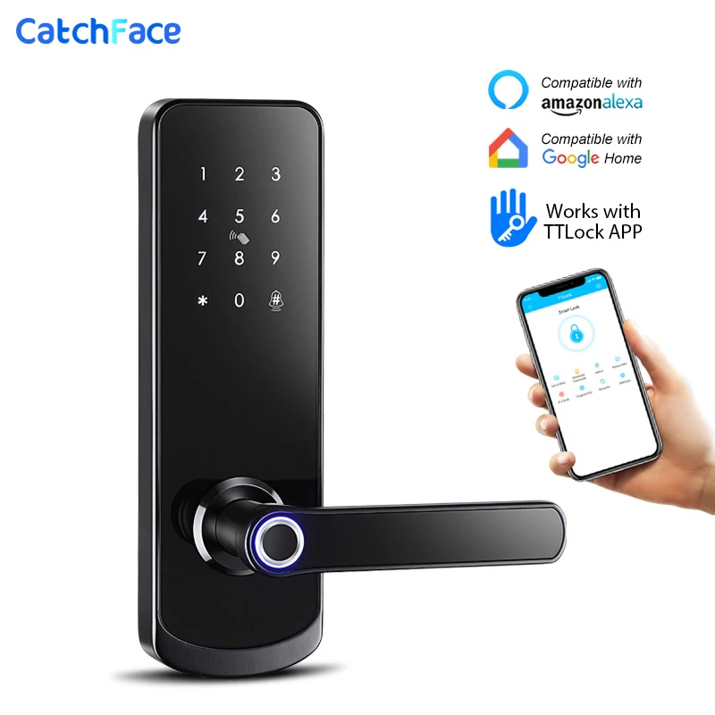 Электронный дверной замок со сканером отпечатков пальцев Bluetooth с