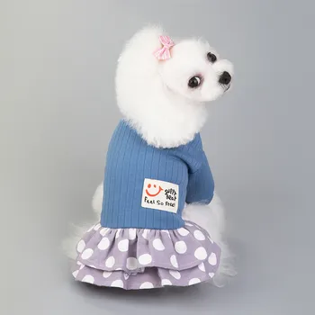 

Pet Dog Clothes Cool Summer Dress Dog Clothes Newest Dog Dress with Smiling Face Printed Dog Costume Tutu Dress