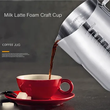 

Stainless Steel Milk Frothing Jug Pitcher Espresso Scale Cup Thicken Latte Milk Frothing Jug Barista Milk Frothing Jug 350/550m
