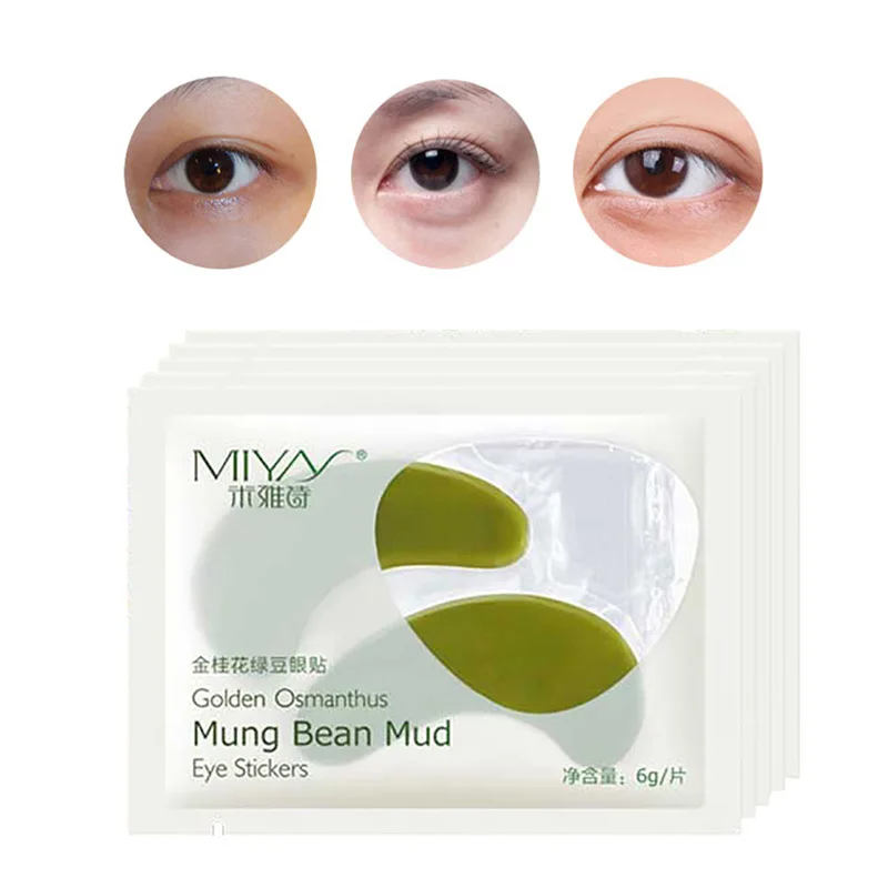 

7pairs=14pcs Mung Bean Mud Eye Care Mask Dark Circle Eye Mask Anti Aging Anti Wrinkle Eye Fine Lines Skin Care Face