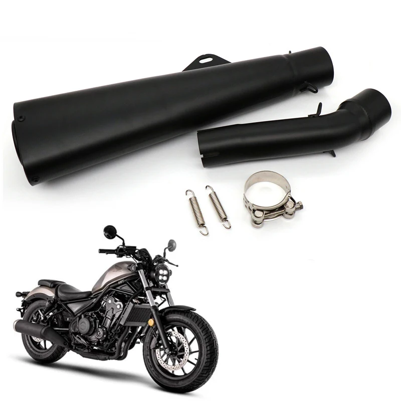 

Slip-on Rebel 500 Motorcycle Muffler black Full Exhaust Link Middle Pipe Systems For Honda Rebel 500 CM500
