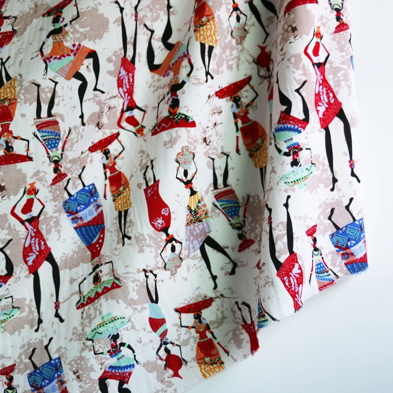 Африканский принт хлопчатобумажная ткань с вискозой мягкое платье Материал метр