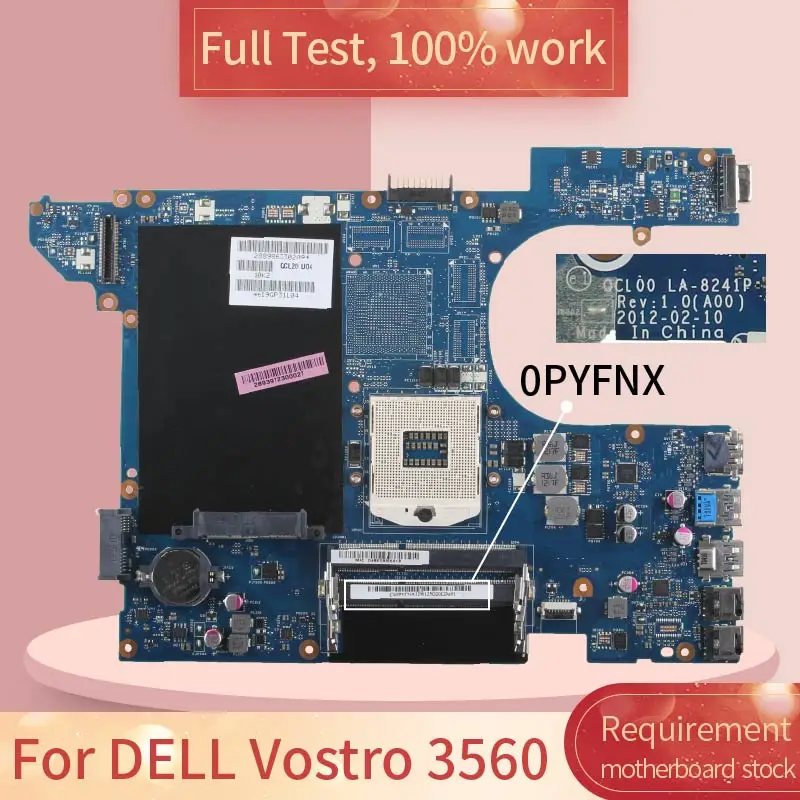para Dell Vostro Pyfnx Ddr3 Notebook Placa-mãe Teste Completo 100% Trabalho 3560 La-8241p 0 Slj8c