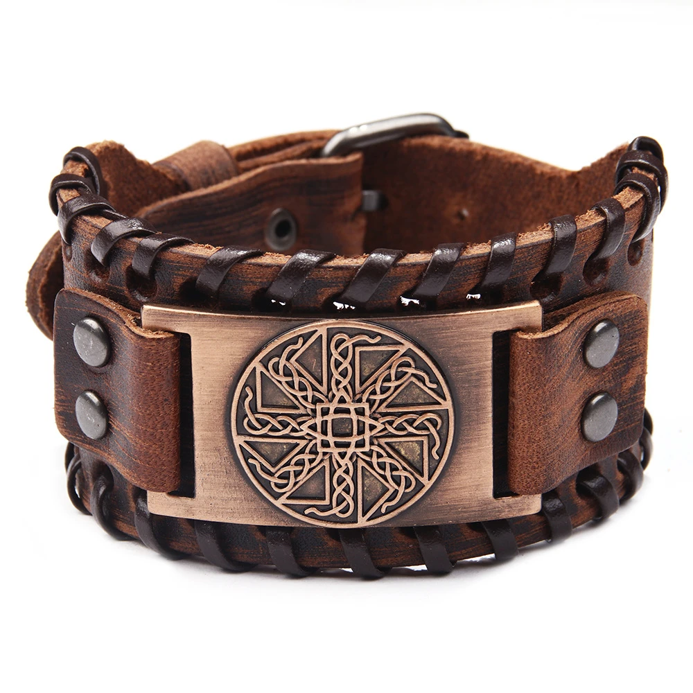 QIMING – Bracelet en cuir amulette à nœud irlandais pour hommes et femmes,  amulette russe, bijoux païen, celtique, meilleur ami, Bracelets, collier |  AliExpress