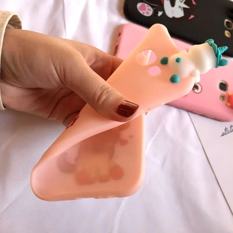 5S SE 3D чехол для iPhone XR корпус 7 Etui медведь Единорог Kawaii Крышка Coque 6 S 8 Plus X XS Max случае